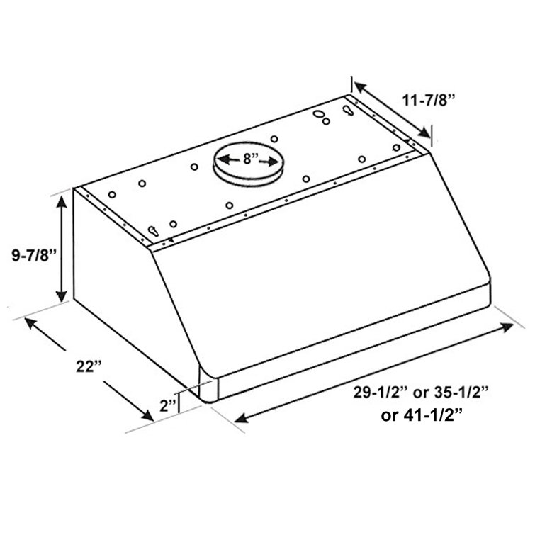 VictoryRangeHoods Victory Range Hoods Verona 36" 900 Cubic Feet Per